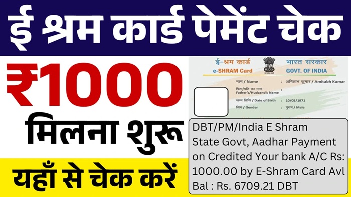E Shram Card Payment Check