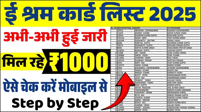 E Shram Card List 2025